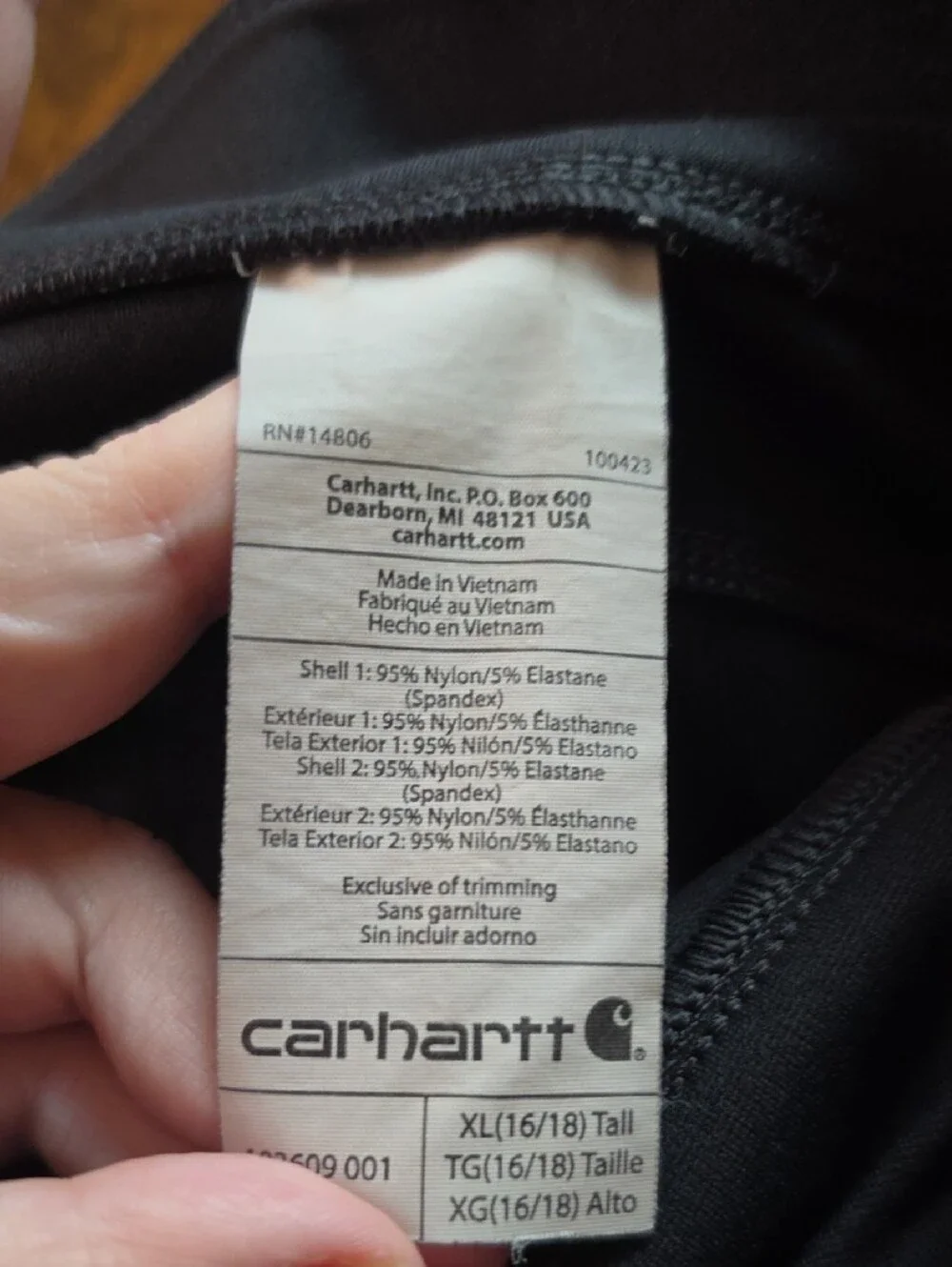 CARHARTT | Force Fitted Midweight Utility Cargo Leggings Black | XL Tall 16 18